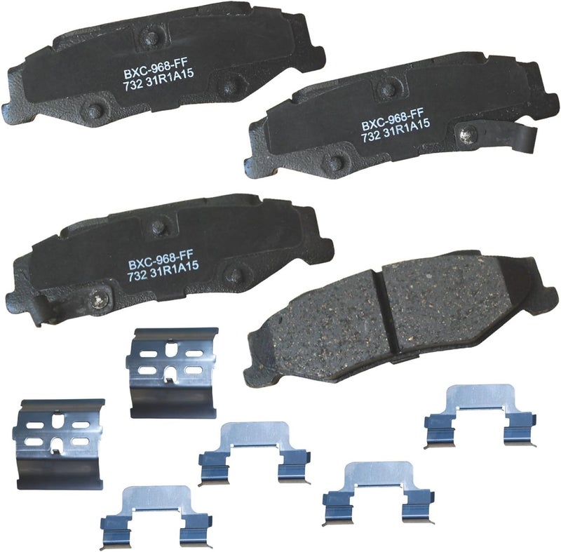 Bendix وسادات فرامل خلفية سيراميك SBC732 الممتازة لسيارات كاديلاك XLR 2009-2004، شيفروليه كورفيت 2013-1997 - Image 1
